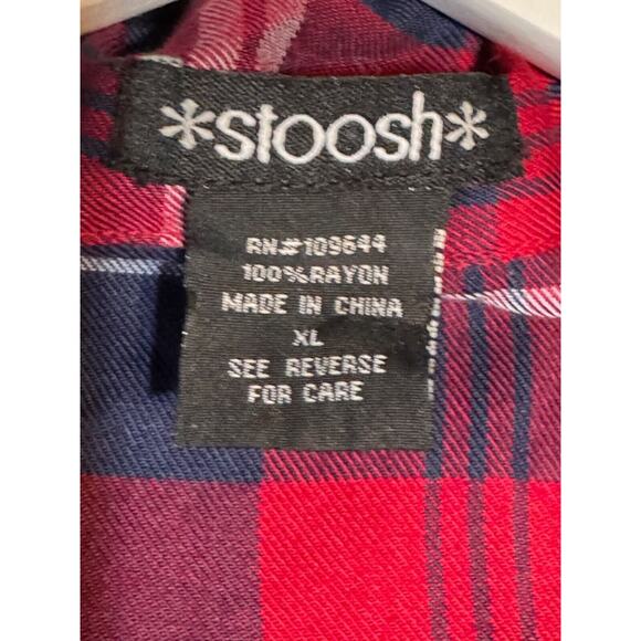 Stoosh Womens Shirt Womens XL Red & Blue Plaid Button-Up - Picture 6 of 6